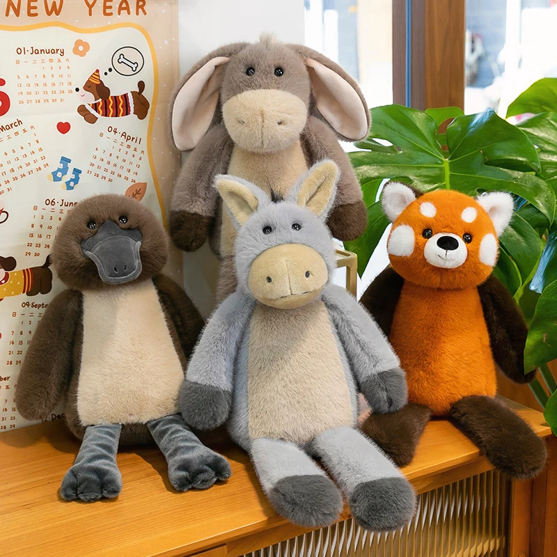 

Кавайная плюшевая игрушка, милый плюшевый осел, мягкая кукла для детей, подарок на день рождения, приятная эмоциональная серия животных в джунглях