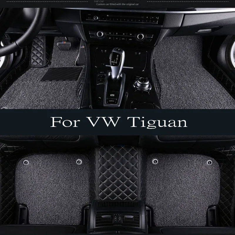 

Car Mats Floor For VW Tiguan Allspace LWB 2017~2022 7seat Leather Not Computer Box Under The Driver Seat Car Accessories