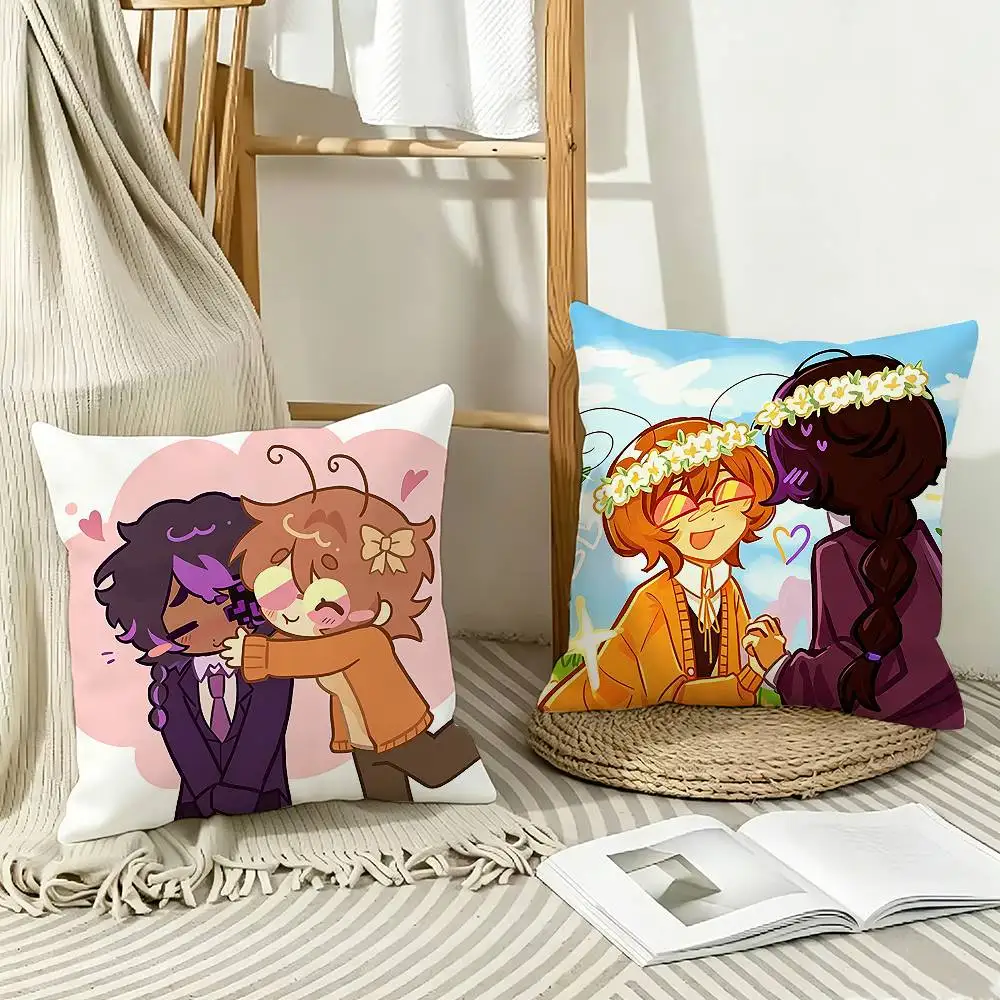 S-Squiddo Ashswag G-Glitch Duo Pillow Case Pattern Printed Pillowcase For Living Room Sofa Cushion Cover