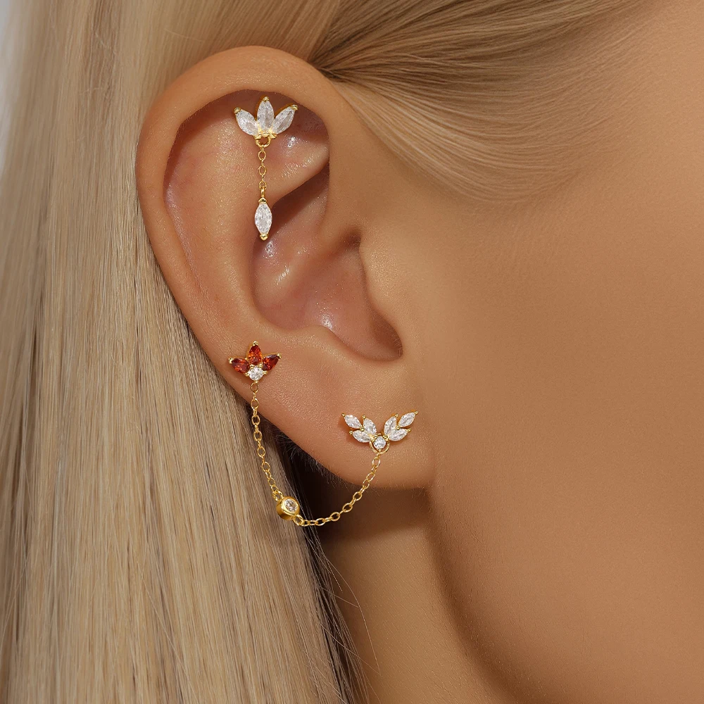 Women's 925 Sterling Silver Crown Tassel Thread Earring