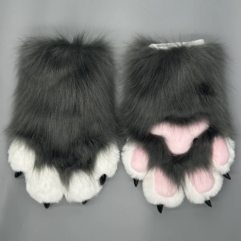 Kawaii Fursuit Paw, перчатки, 25 цветов, перчатки с пушистыми когтями, встроенный свисток, декомпрессионные милые игрушки, карнавальный костюм, вечерние для взрослых