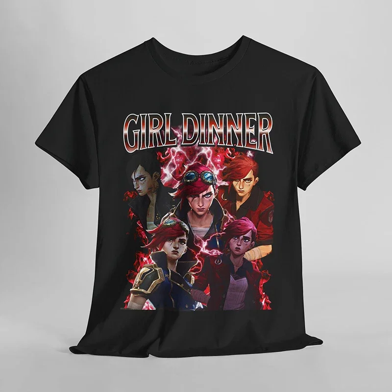 Vi Arcane T-Shirt Unisex Vintage Streetwear League of Legends Tees Anime Apparel Fanmerch Lol Merchandise League of Legends Gift image 4