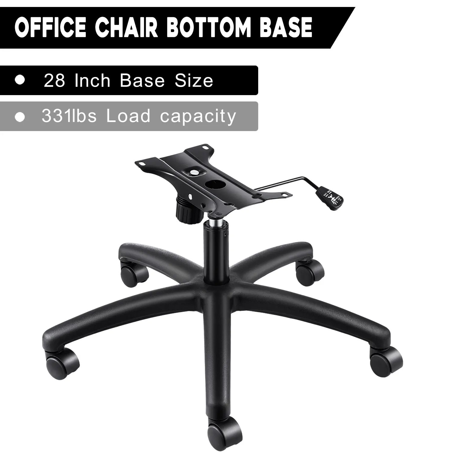 Swivel Office Chair Base Gaming Chair, Replacement W/Rollers, Computer Executive Chairs, Game's Chair, Armchair Accessories, 28