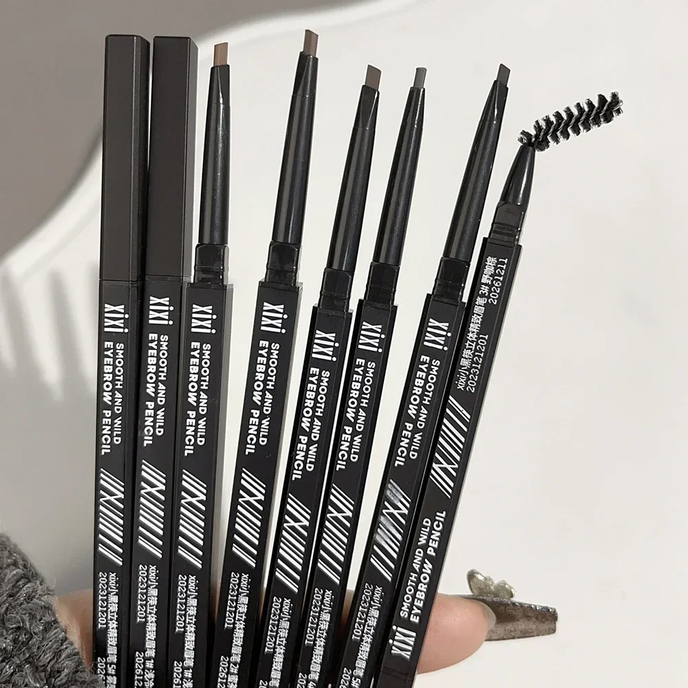 Long-Lasting Deeply Pigmented  Brow Pencil Micro-fine Tip No Sharpening Required Built-in Spoolie-brush Waterpeoof Eyebrow Pen