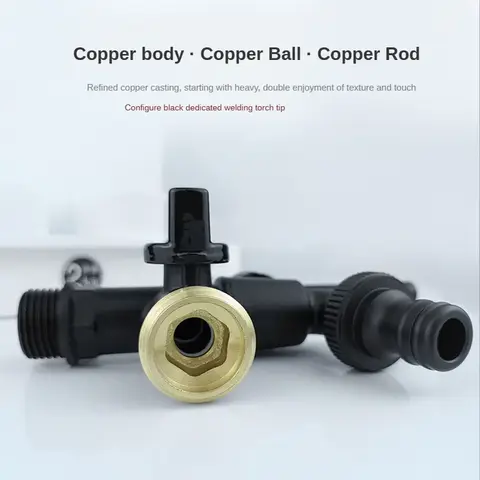 Svart mässings trädgårdsslang kran utomhus frostskyddsventil med dubbelt utlopp för tvättmaskin 3/4 tum utomhuskran, trädgård 12 best sales mässingskran - №4