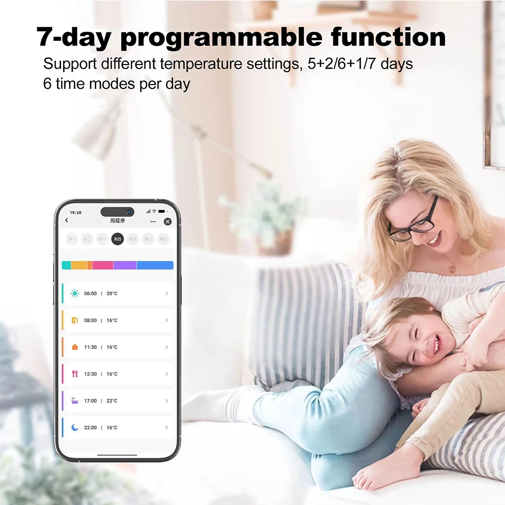 RKHK Tuya Zigbee Thermostatic Radiator Actuator Smart TRV Thermostat Valve Remote Control Programmable,Alice Alexa Google Home