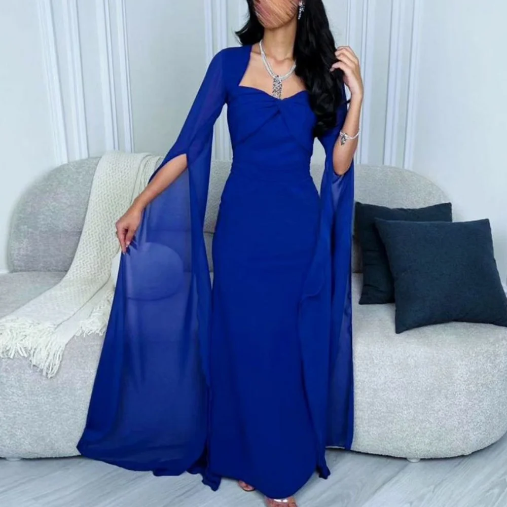 

Customized Elegant Prom Dresses Simple Sweetheart Neck Mermaid Party Gown Sweep Train Chiffon Evening Dress New Vestido De Novia