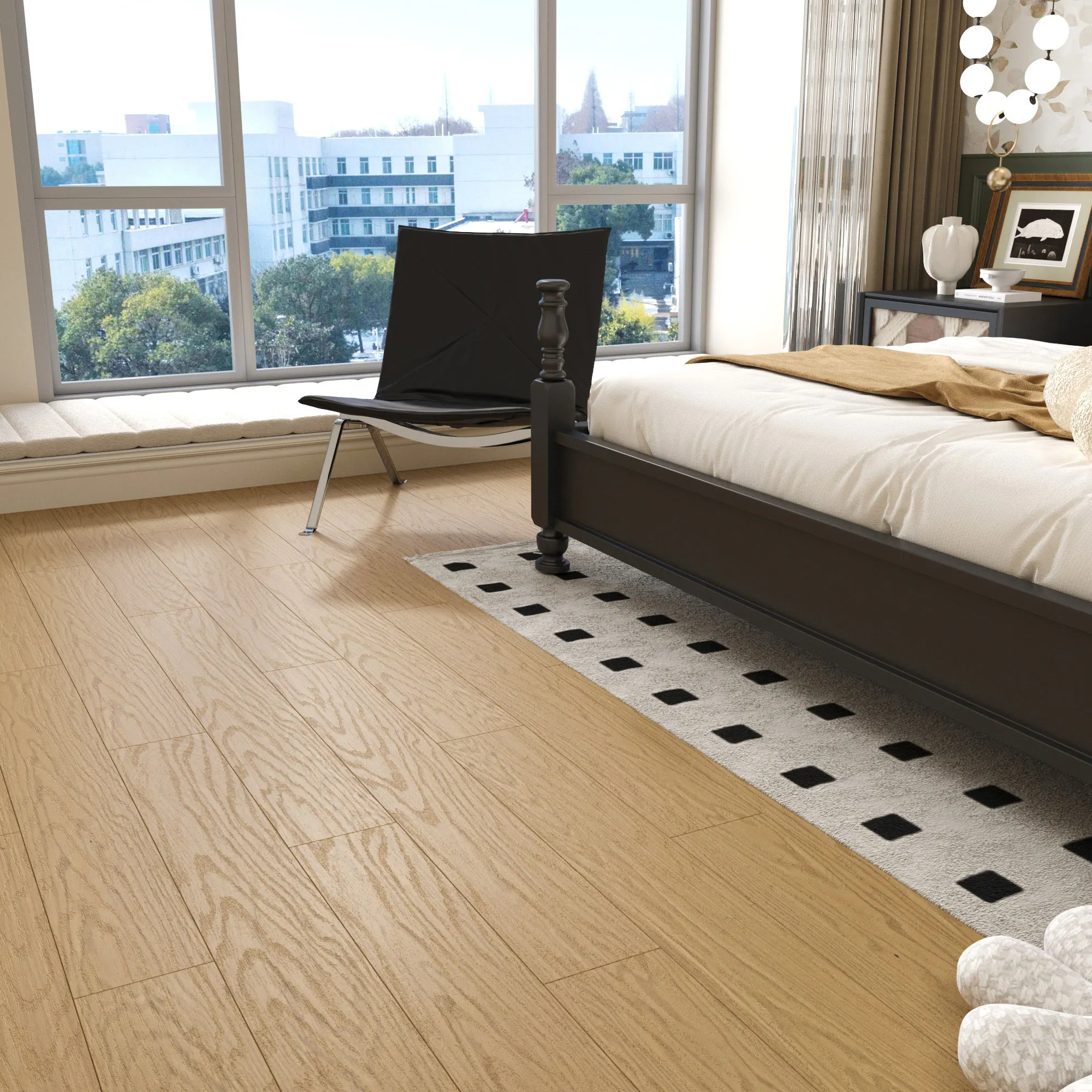 

Engineered Hardwood Flooring Original Wooden Tongue and Groove 10 Pcs Covers 21.49 sq ft 0.59 in. T x 47.64 in. L x 6.5 in. W