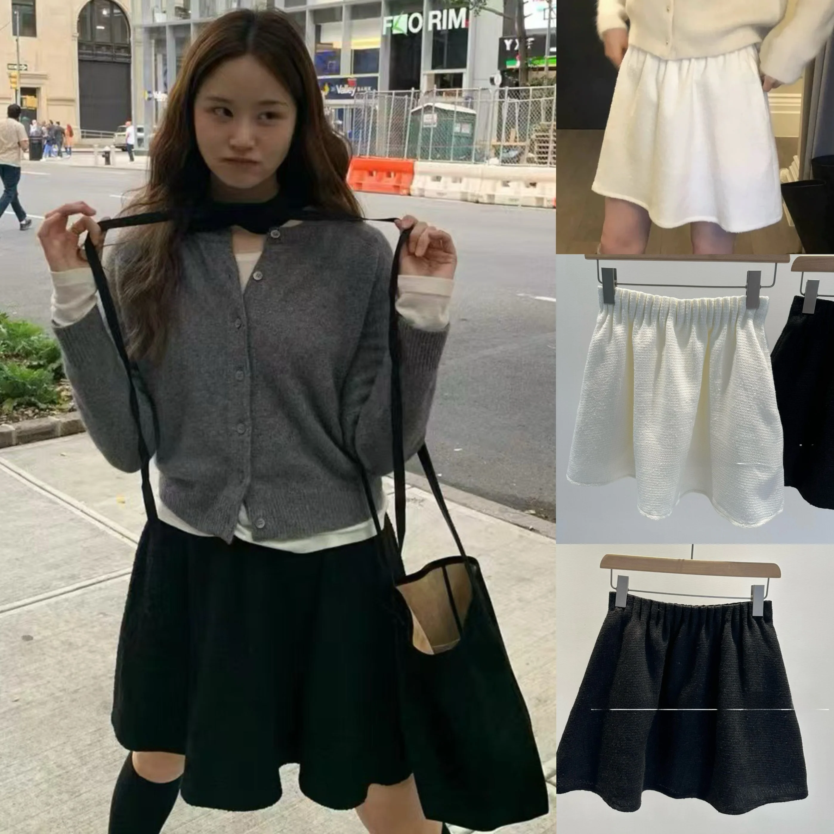 

Нежная молодежная однотонная юбка А-силуэта с высокой талией, эластичным поясом, в корейском стиле, повседневная, из полиэстера