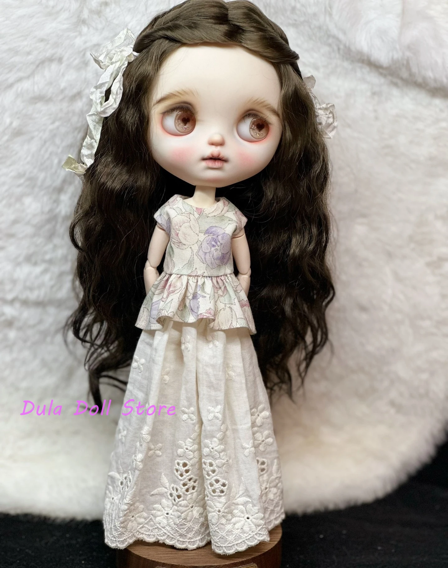 新しいデュラドール服ドレス多用途無地花柄シャツドレスセットブライスob24 ob22アゾンリカアイシージェリービー1/6ドールアクセサリー