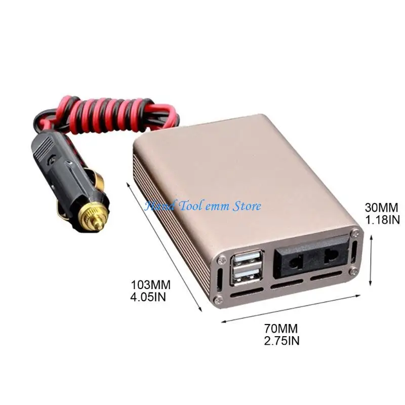 H37F Car Power Heldter 12V إلى AC 220V USB Conversion Carn