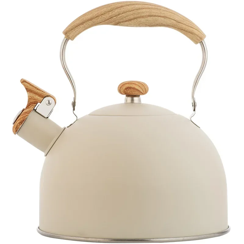 2.5L Stainless Steel Whistle Kettle for Boiling Water Chirping Camping Teapot Folding Handle Teapots to Boil Water Gas Stove