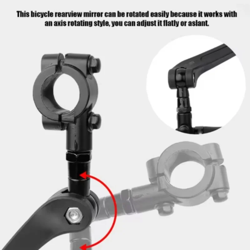 Bike Mirror 360 Degree Rotatable Cycling Rear View Mirrors Handlebar Rearview Mirror Safe Mirror image 4