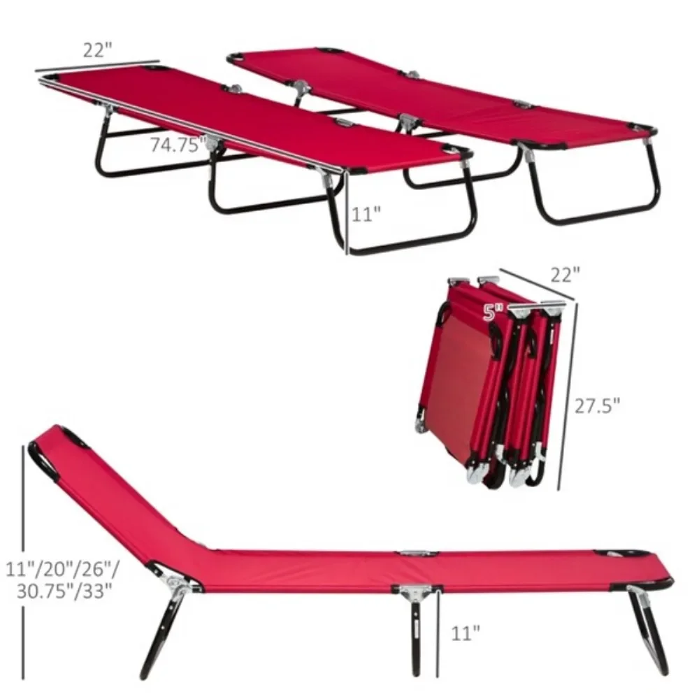 Fold-out chaise longue / beach chair Breathable oxford fabric dries quickly to keep cool in the summer, foldable design