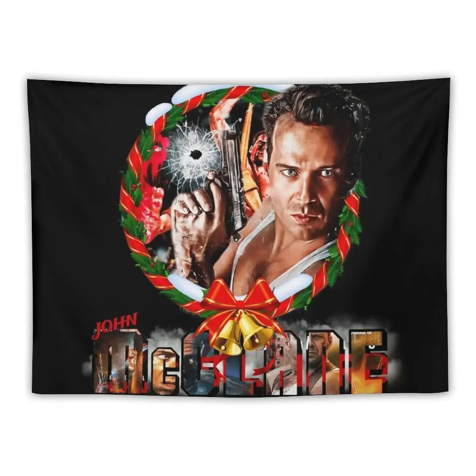 A John McClane Christmas Tapestry House Decorations Bedroom Decor Aesthetic Decoration Cute Decor Tapestry