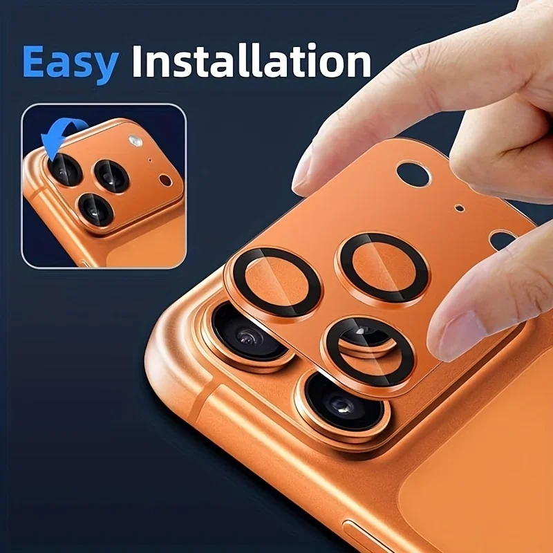 1pc For IPhone 17 Pro/17 Pro Max Camera Lens Protector -Heavy-Duty Metal Ring With Anti-Scratch Tempered Glass,Scratch-Resistant