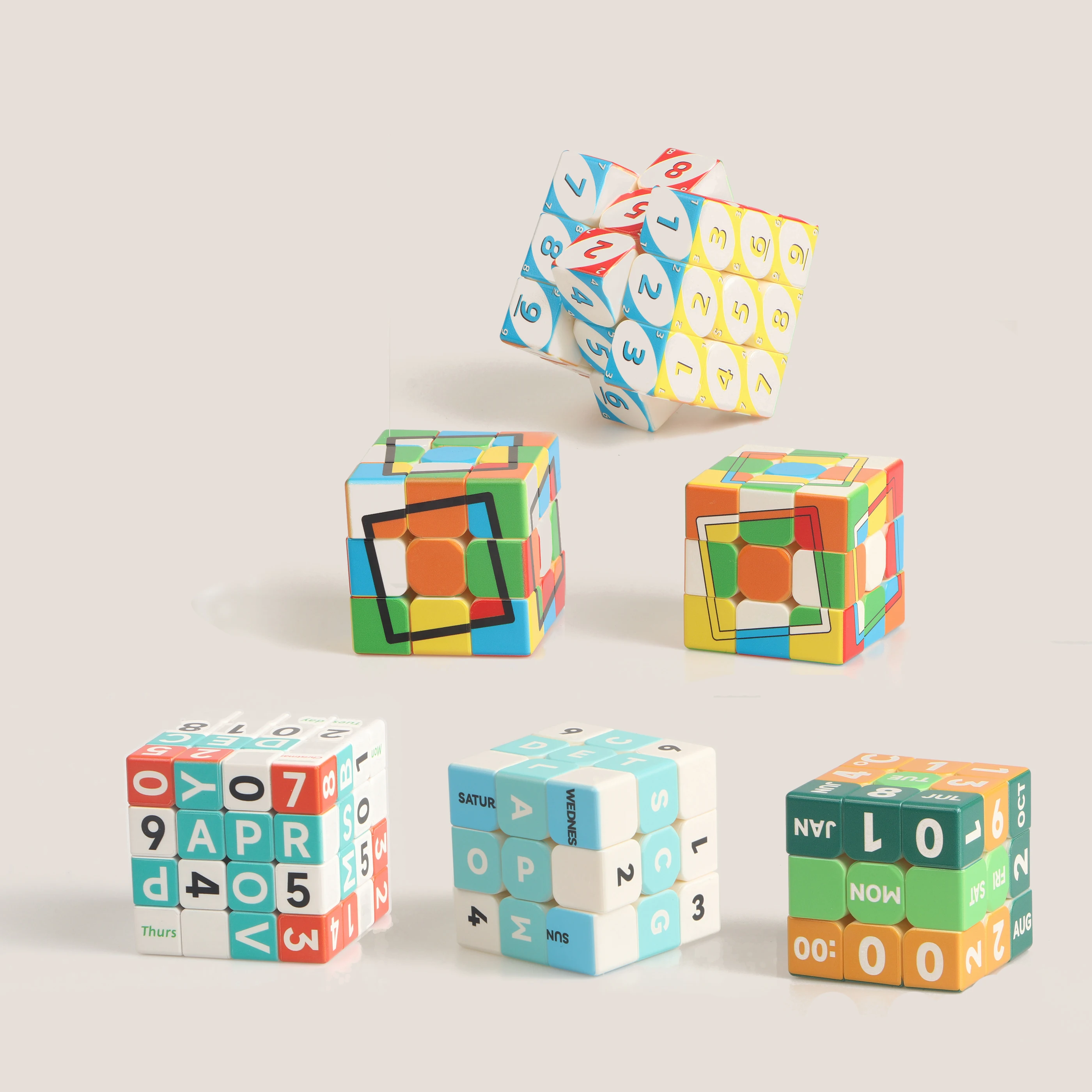 3x3x3 Cube Time Calendar Digital Stress Reduction Puzzle Professional Education Smooth Speed Competition Children's Toys Gifts