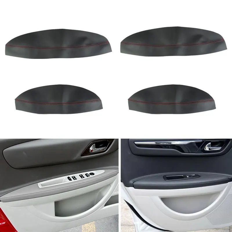 For Citroen C4 C4 Coupe 2006-2016 Microfiber Leather Interior Door Armrest Skin Cover Trim Set & Fitting Parts