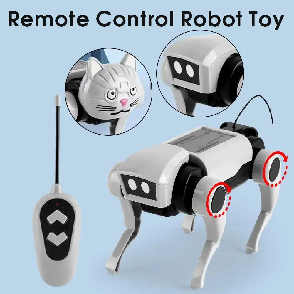 Robô rc com controle remoto, brinquedo mecânico para cães, ensino de ciências, modelo de montagem diy, conjunto elétrico de brinquedos para meninos, presente para crianças