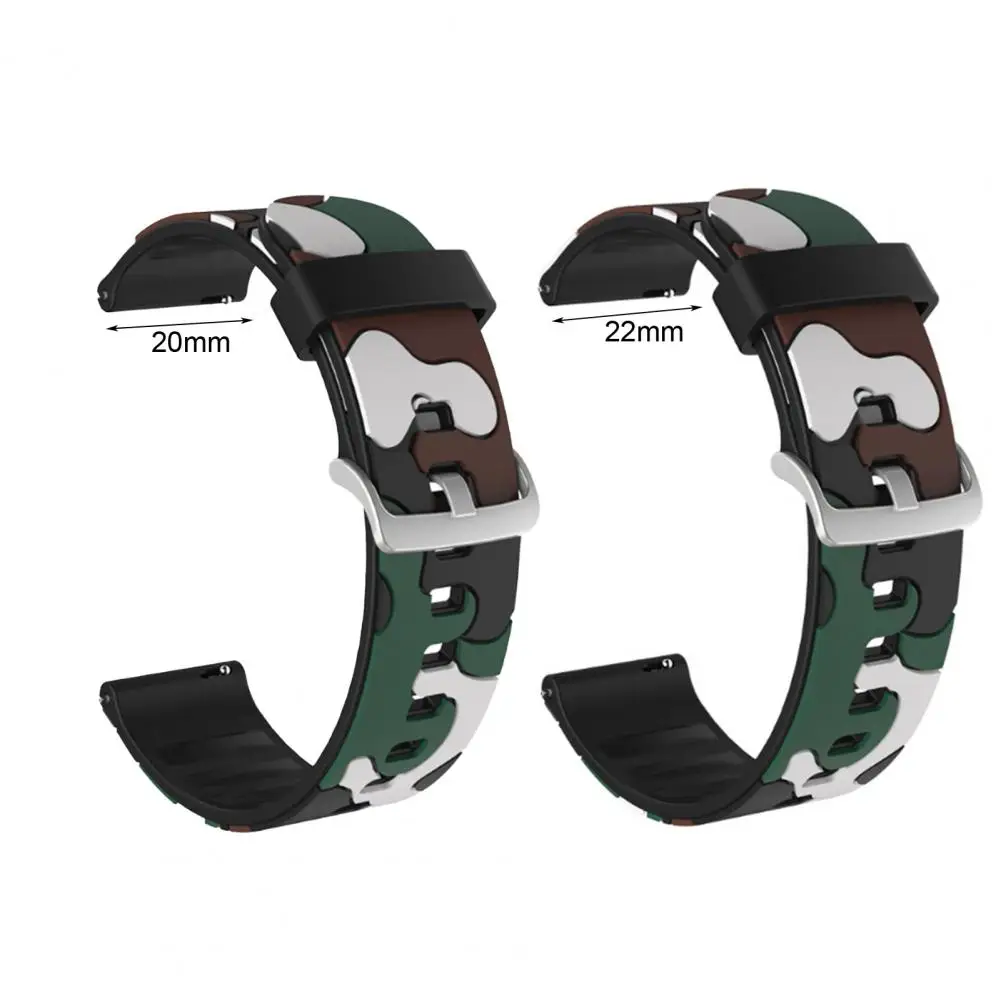 Watch Band Universal Soft Silicone 20mm/22mm Camouflage Wrist Strap Replacement Wristband Tool Smartwatch Accessories For Huawei