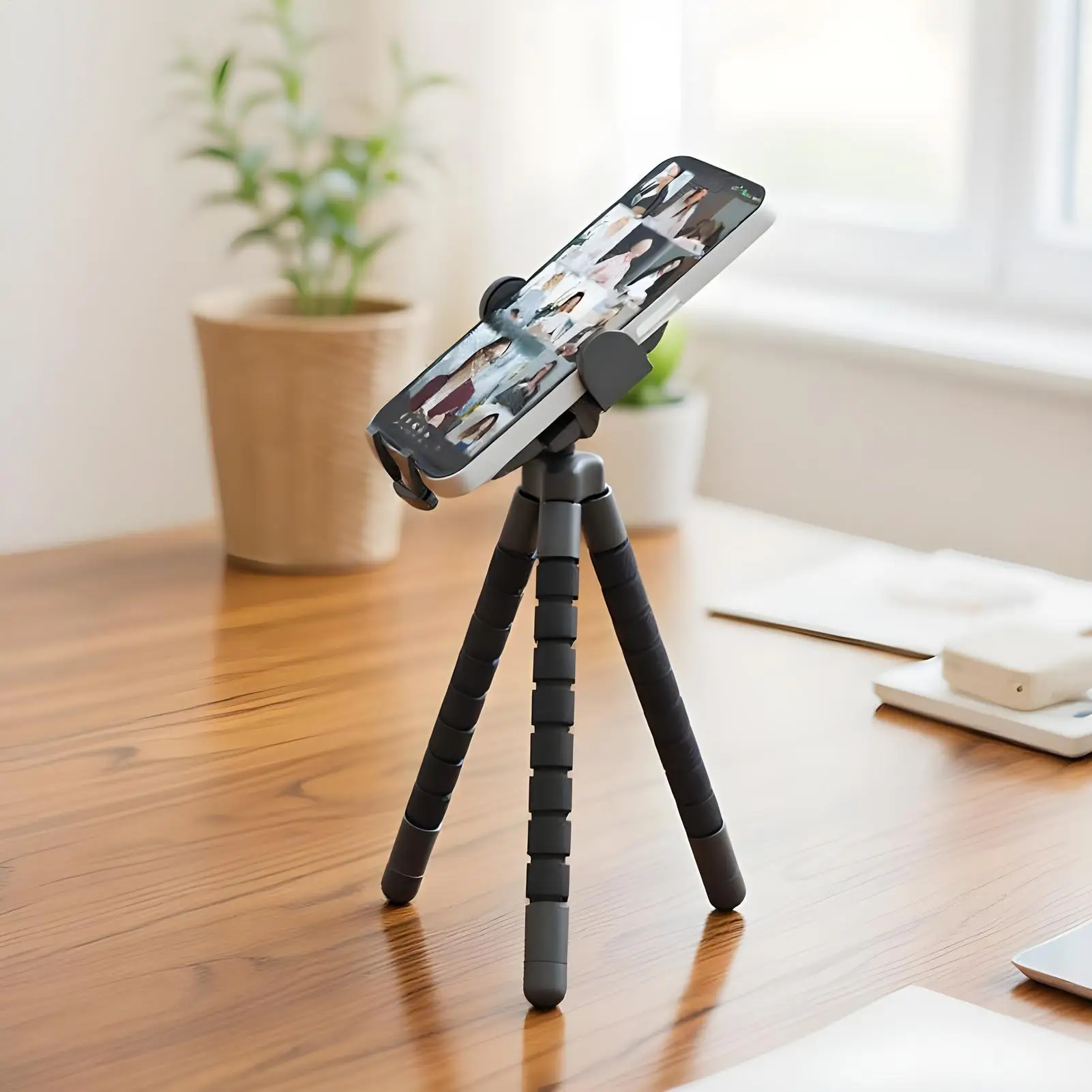 Supporto per telefono per passeggino Supporto per smartphone girevole a 360 gradi Supporto per telefono flessibile antiscivolo per carrello della spesa Kayak Scrivania per moto