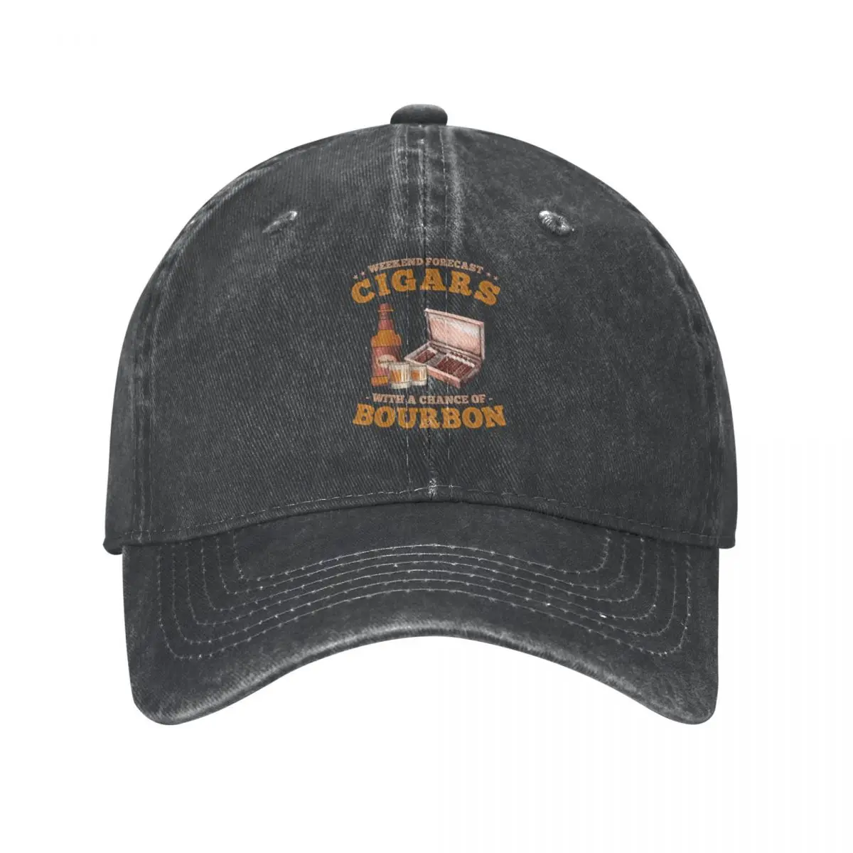 Weekend Forecast Cigars with a Chance of Bourbon Whiskey Cowboy Hat Luxury Hat Snapback Cap fashionable Male Women's