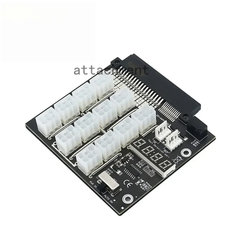 

ATX 12 Ports 6Pin Breakout Board Power Supply Converter with Flash LED for Dell PSU Server 750W 1100W 2000W Power for BTC Mining