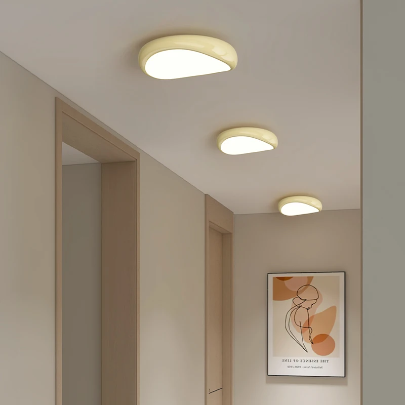 Cream Style Round Eye-protecting Ceiling Lights Minimalist Modern Creative Nordic Bedroom Corridor Balcony Light Room Lighting