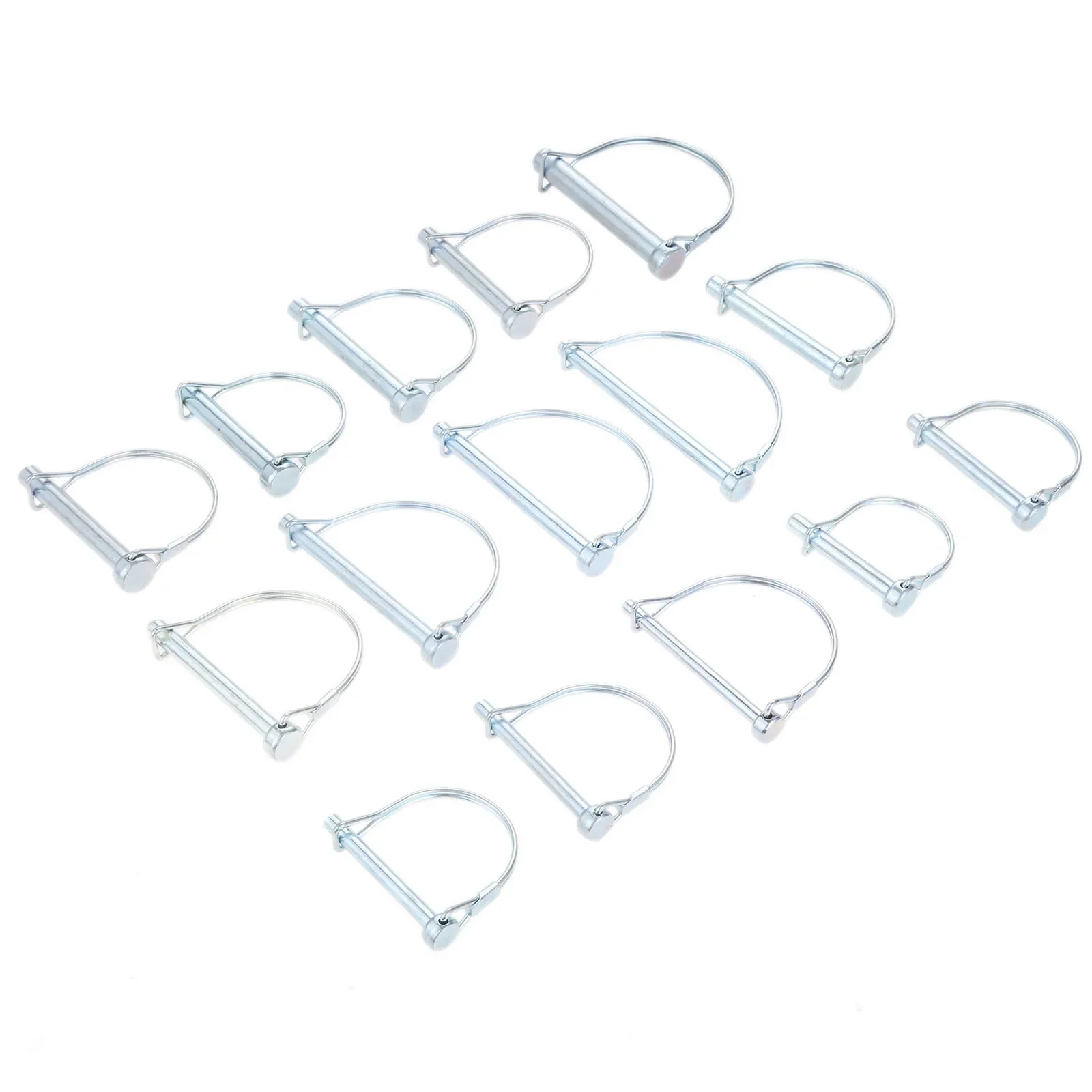 5/4/2Pcs D Shape Coupler Safety Pin Shaft Locking Ring Split Hitch For Car Trailer Truck Farm Lawn Garden M6 M8 M9 M9.5 M10 M12