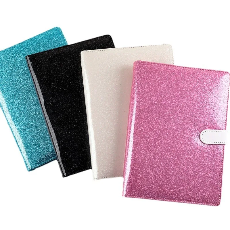 Sparkly Starry Sky A5 Photo Album, 4-Pocket Refillable Binder Magnetic for 2x2 Photo Cards, K-Pop Collection & Polaroid Pictures