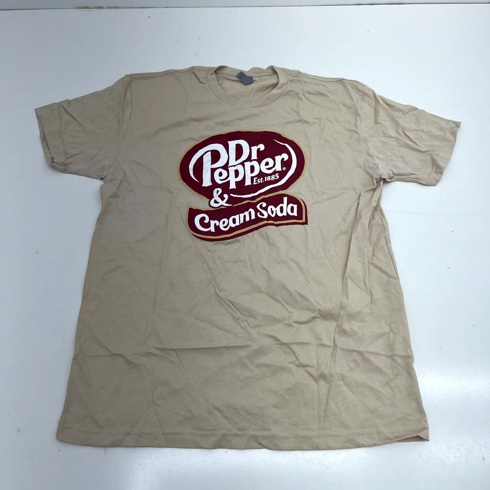 Taupe Dr Pepper Print  T Shirt Adult Size Large NEW