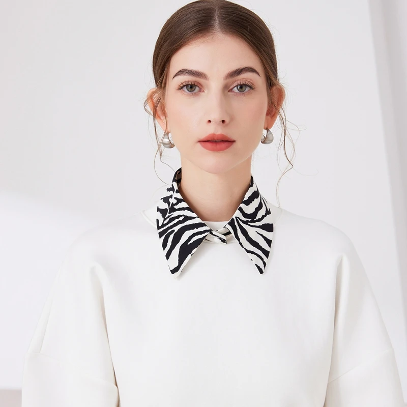 Fashion Striped Detachable Shirt Collar Lapel Sweater Decorative False Collar Neckline Accessories view 3