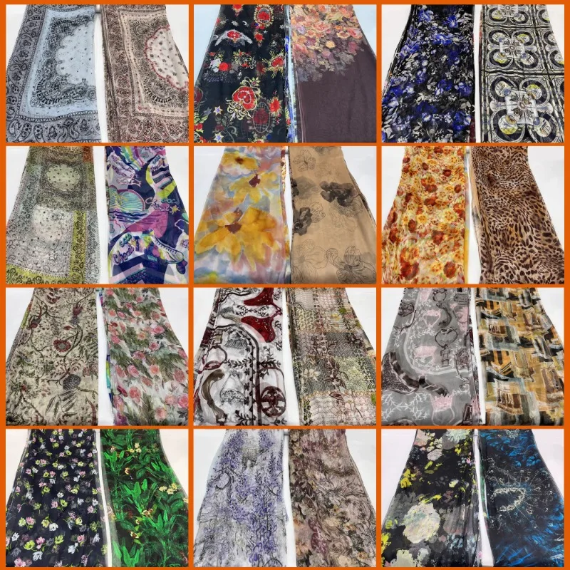 Chiffon Printed Fabric By The Yard Fashion Runway Clothing Dress Apparel Sewing Fabrics Per Meters Diy Material Wholesale Cloth