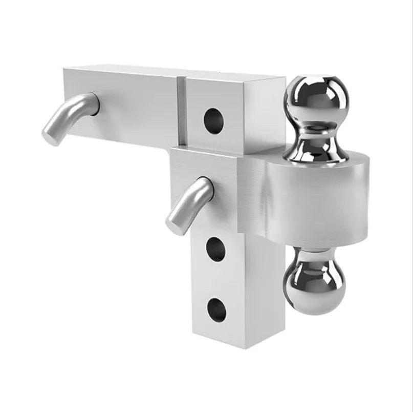 

kq-10000LBS 6" Drop Adjustable Trailer Hitches Ball Mount (Silver)%