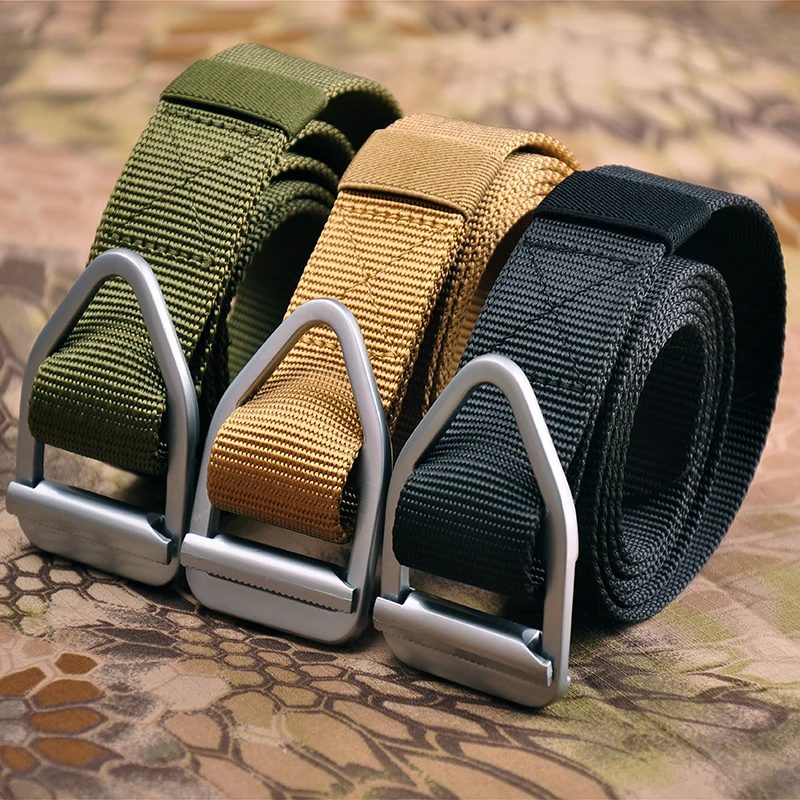 Tactical Belt Nylon Belt New Mens Hard Metal Quick Release Magnetic Buckle Mens 3.8mm Soft Real Nylon Sports Belt 125cm