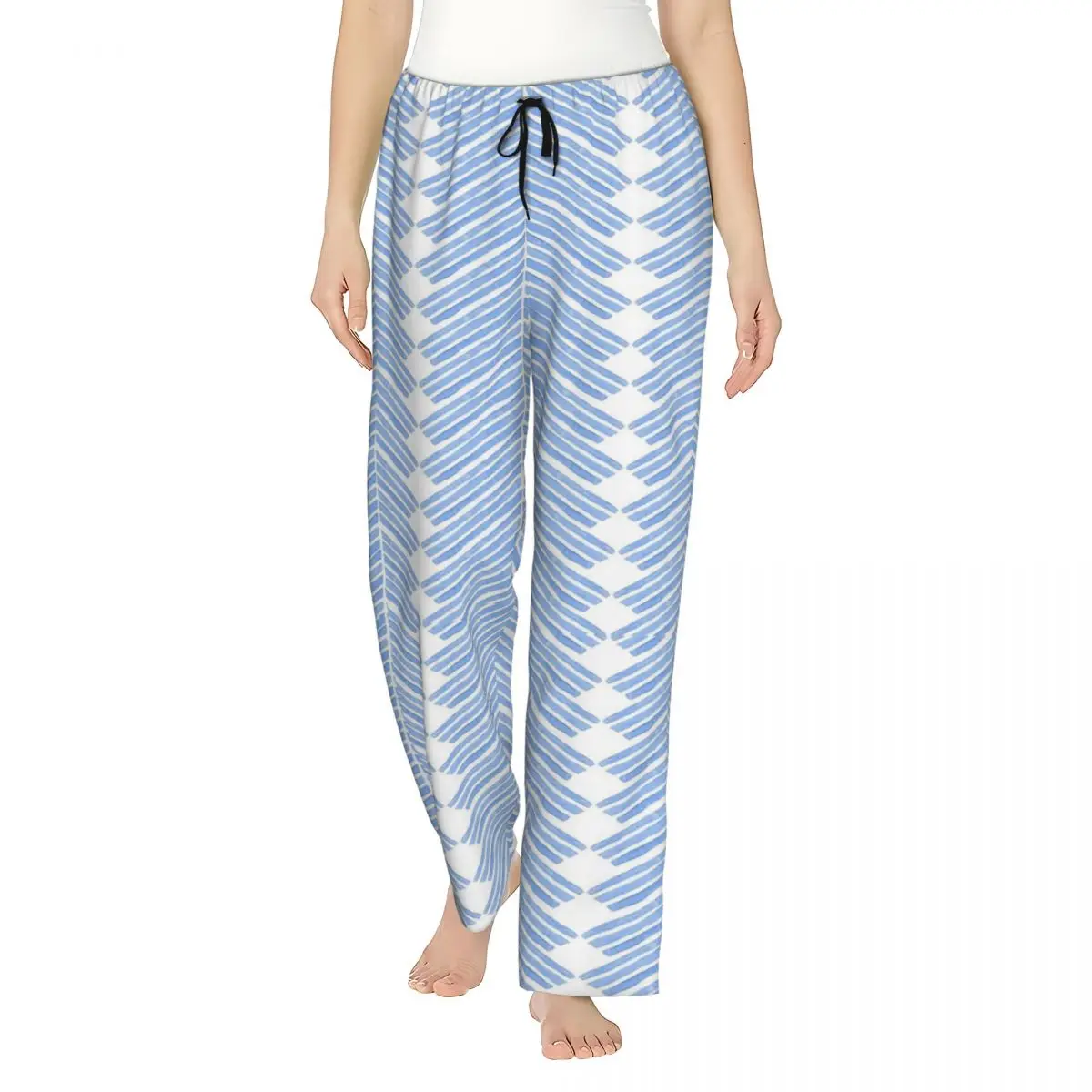 

Ladies Pajama Pants Blue Spine In Watercolor Lounge Pants Loose-Fit Geometric Ink Blue Pj Bottoms Home