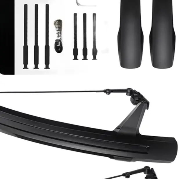 

Удлиненное черное велосипедное крыло с полным покрытием для велосипеда GRAVEL и шоссейного велосипеда со стальной проволокой и двойными ремнями из материала PP PA