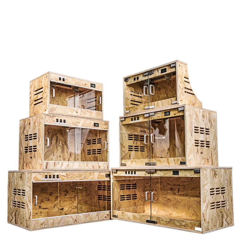 

Tortoise feeding box reptile solid wood box hedgehog lizard snake chameleon living pet incubator glass turtle box