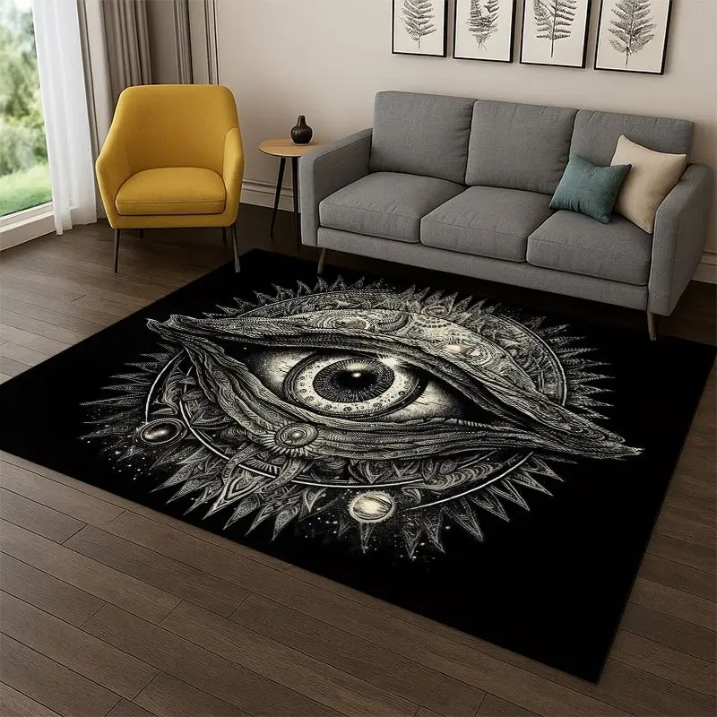 Freemasonry Eye of Providence Evil Eye Nazar Eye of Horus Carpet Rug for Bedroom Living Room Sofa Doormat Home Decor Non-slip
