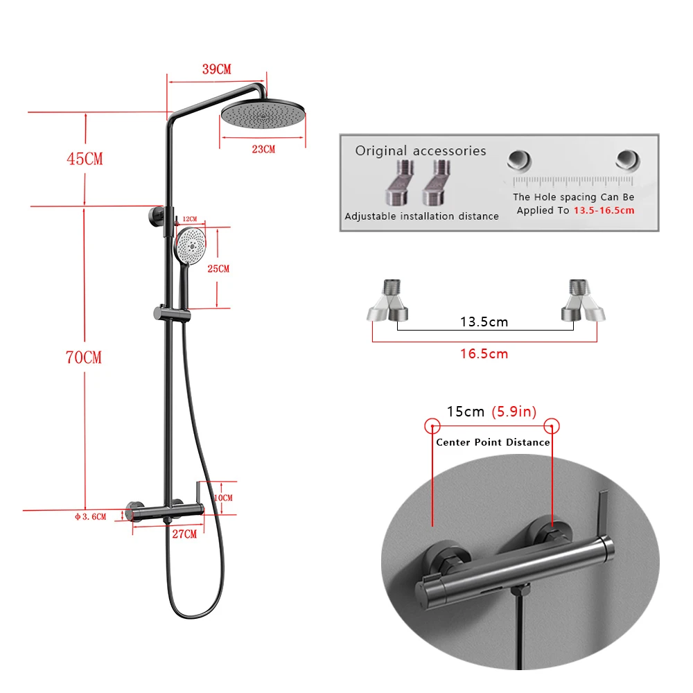 10 سنوات الضمان نظام دش ثرموستاتي جميع النحاس خلاط الأمطار الحمام دش مجموعة المطر حوض الاستحمام شلال دش الحنفيات طقم دش حمام فاخر مثبت على الحائط من الذهب المصقول خلاط مغسلةمعدات الحمامدش استحمام طقم كاملدش مطري #6