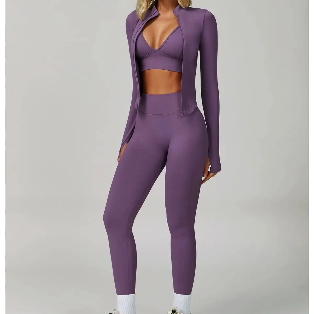 2/3PCS Seamless Sport Yoga Set Women's Breathable High Waist Fitness Sportwear Women Sports Underwear Set Gym Workout Clothes image 5