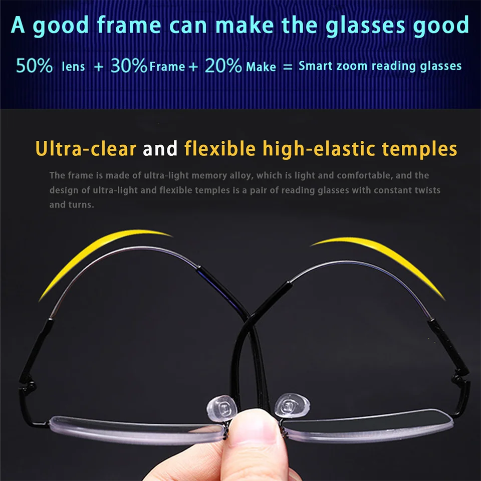 2025 intelligent zoom Progressive multi-Functional Reading Glasses Women Men Multifocal Anti-blue light Hyperopia Eyeglasses image 6