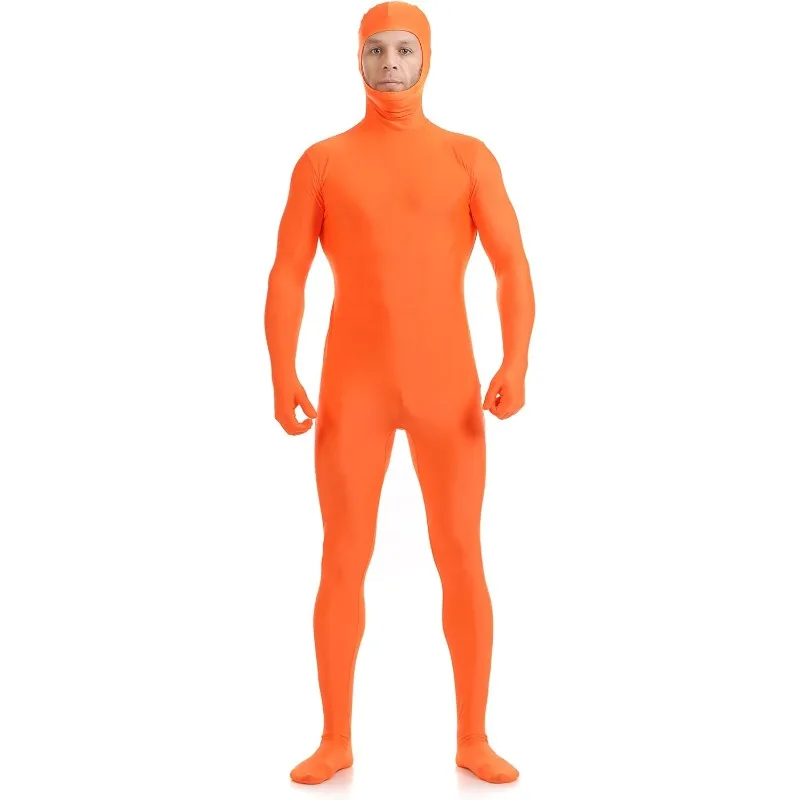 

Men's and Women's Spandex Open Face Bodysuit Costume Adult Stretchy Halloween Cosplay Body Suit Zentai Suit Outfits