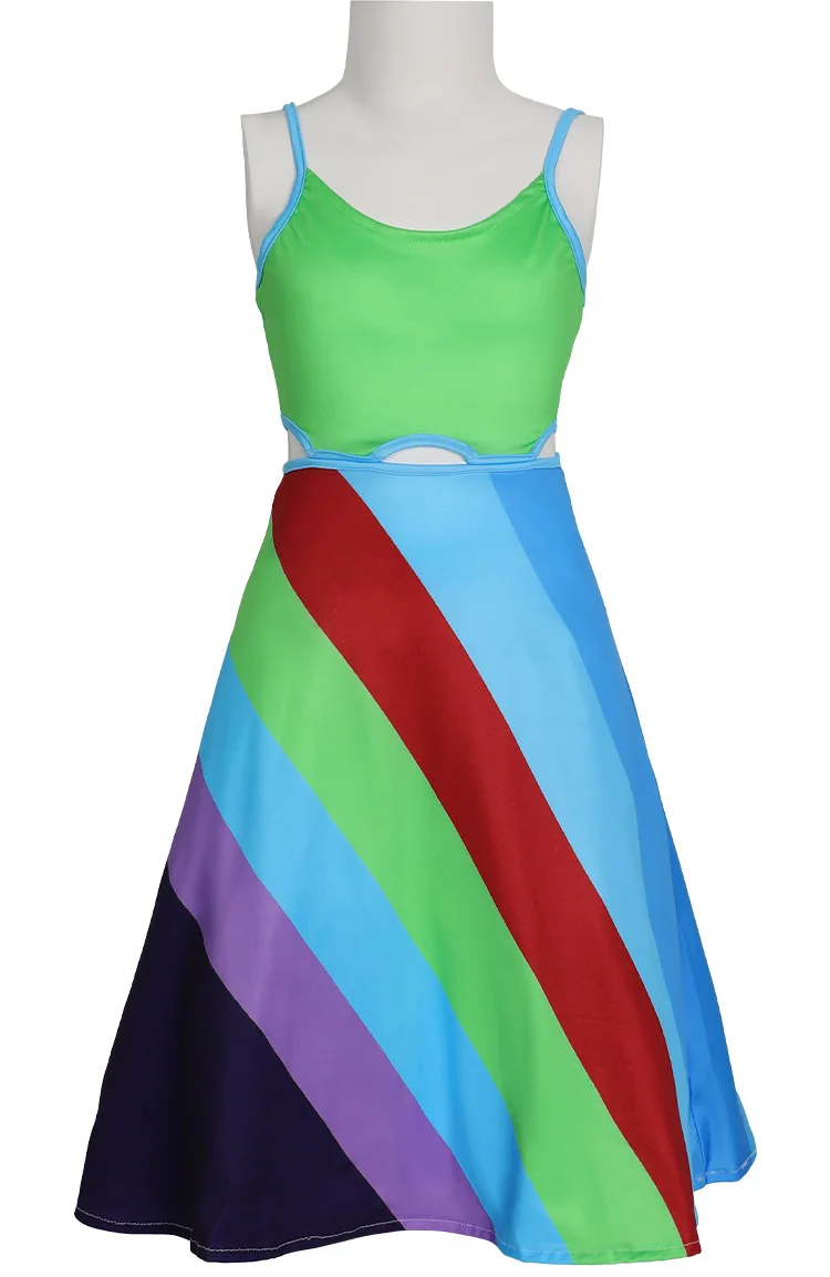 Cosplay für Frauen, inspiriertes Kleid, ausgefallene Kostüme, mehrfarbige Erwachsenenkostüme, Karneval, Halloween-Kostüm – Detail 4