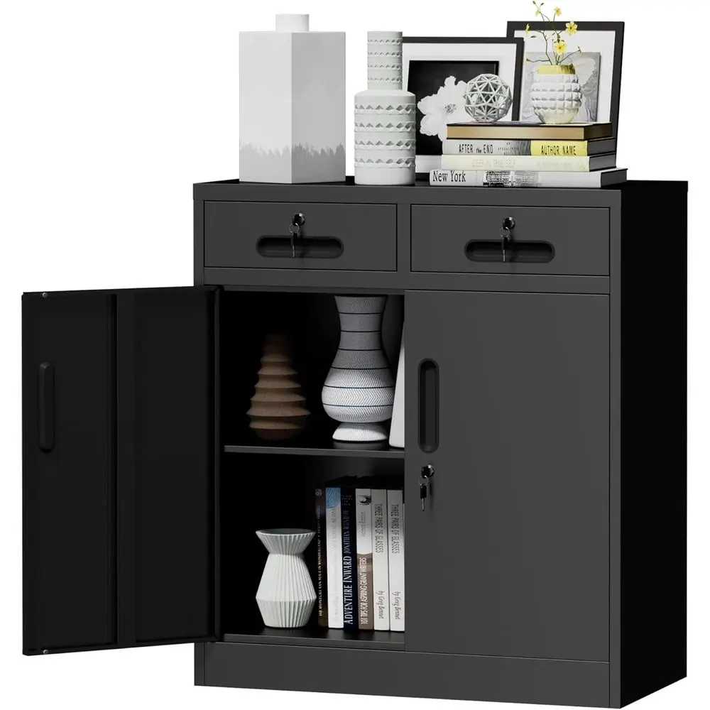 35 Adjustable Steel Storage Cabinet with Lock, Suitable for Garage, Utility, Home, Office, and More