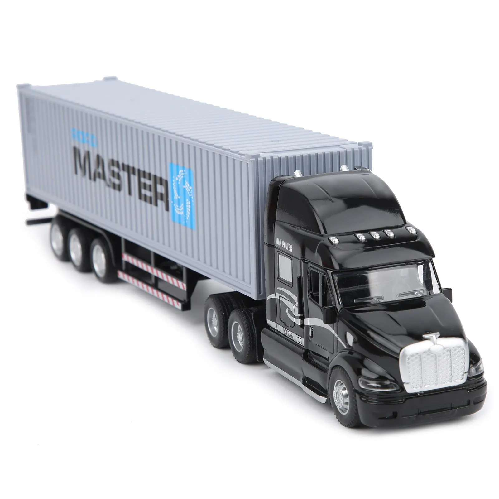 1:48 Model samochodu ze stopu metali szlachetnych Symulacja kontenera Model samochodu dla dzieci Samochód z napędem pull back z dźwiękiem i światłem Model pojazdu transportowego Zabawka