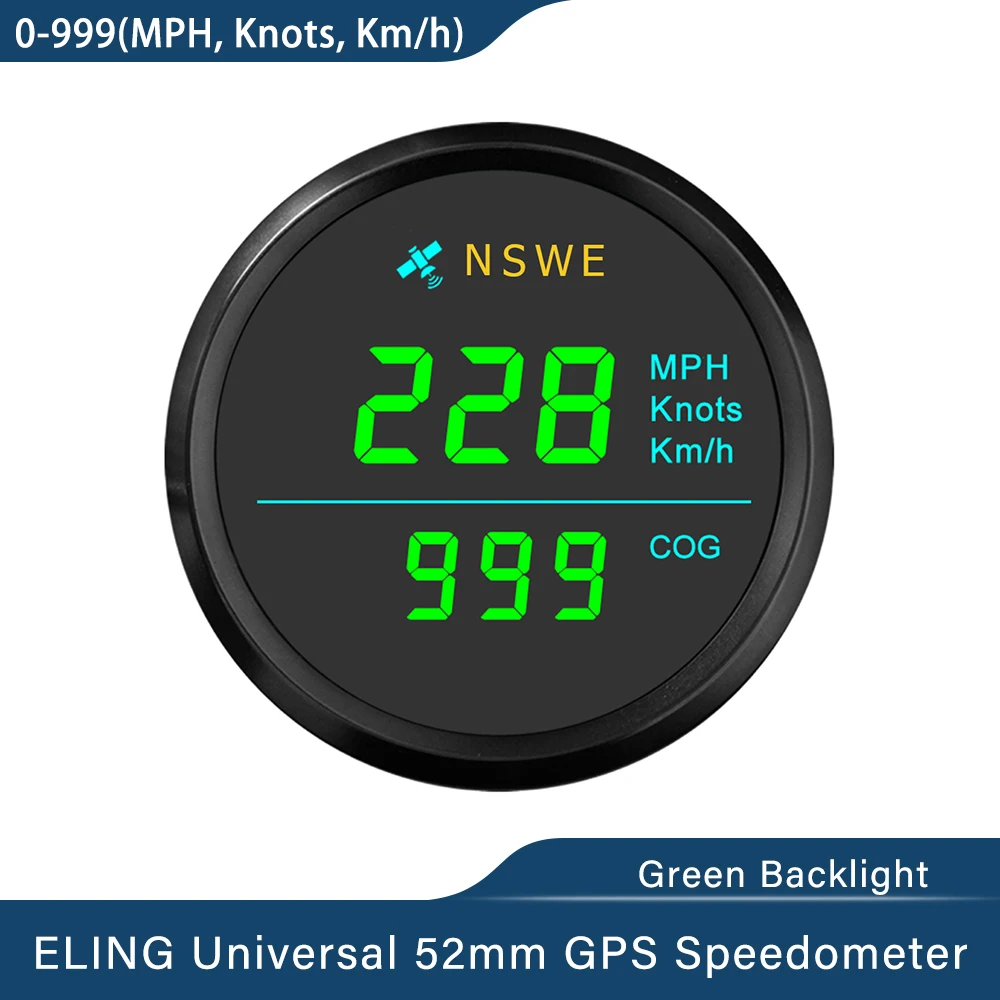 

ELING Marine 52mm GPS Speedometer with Compass for Ship Boats Yacht Universal 12V 24V without Odometer