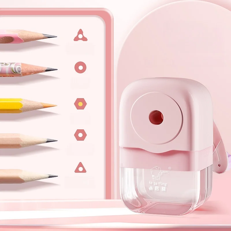 Hand Cranked Pencil Sharpener Allows Students to Sharpen Various Pencil Shapes. Comes with Stickers for DIY Study Supplies