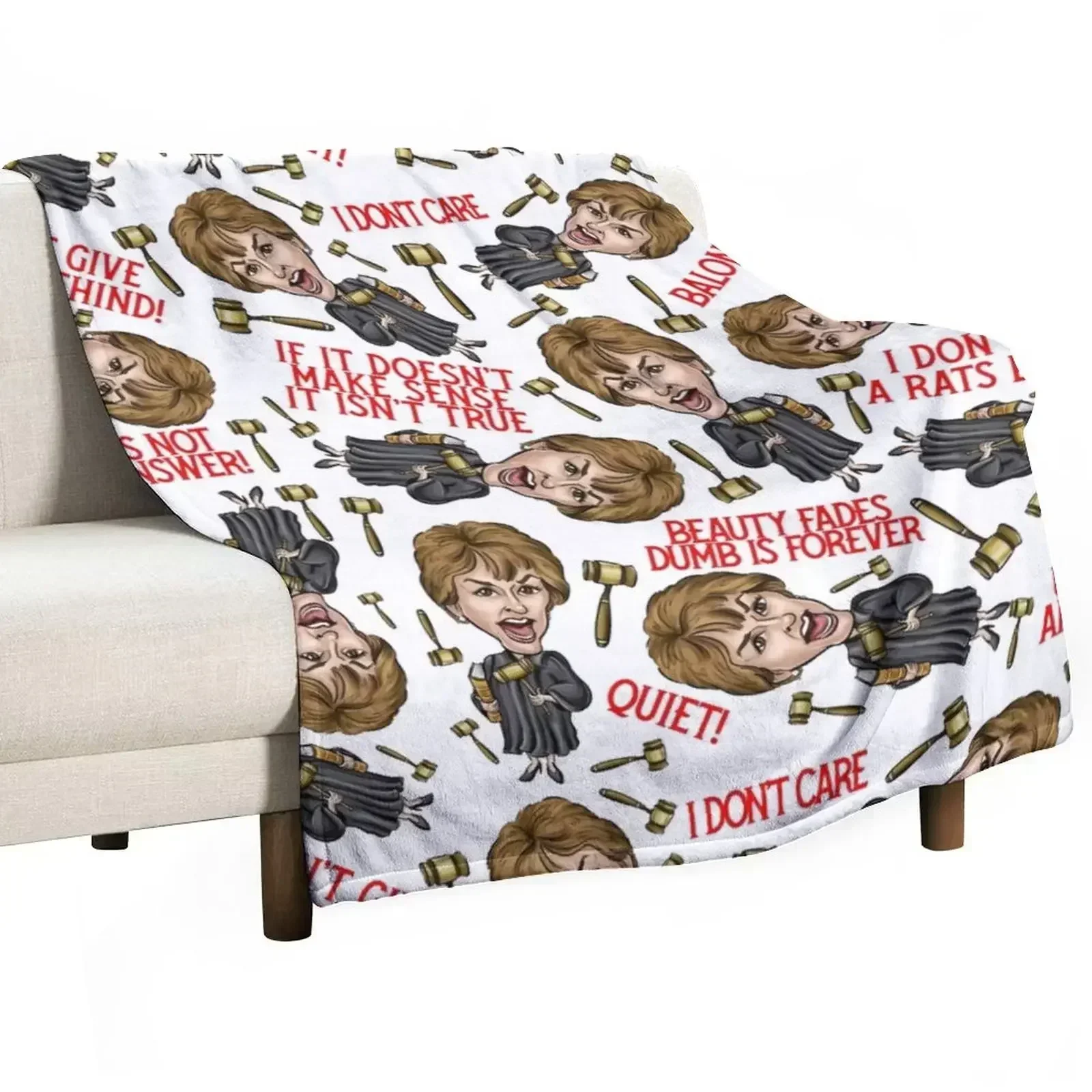 

White Judge Judy Print Throw Blanket Extra Large Throw For Decorative Sofa Travel anime Blankets