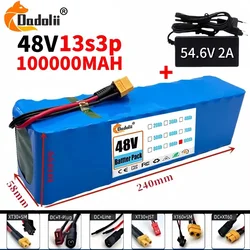 Original 13S3P 48V 100000mAh 100Ah lithium-ion battery pack with 1000W BMS 54.6V 100ah 18650 lithium battery